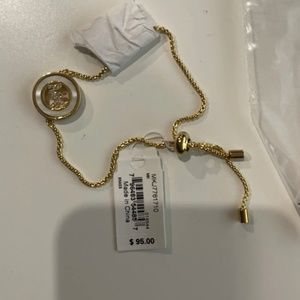 Michael Kors MKJ7335040 Women's silver Tone Chain Charm Slider Bracelet necklace